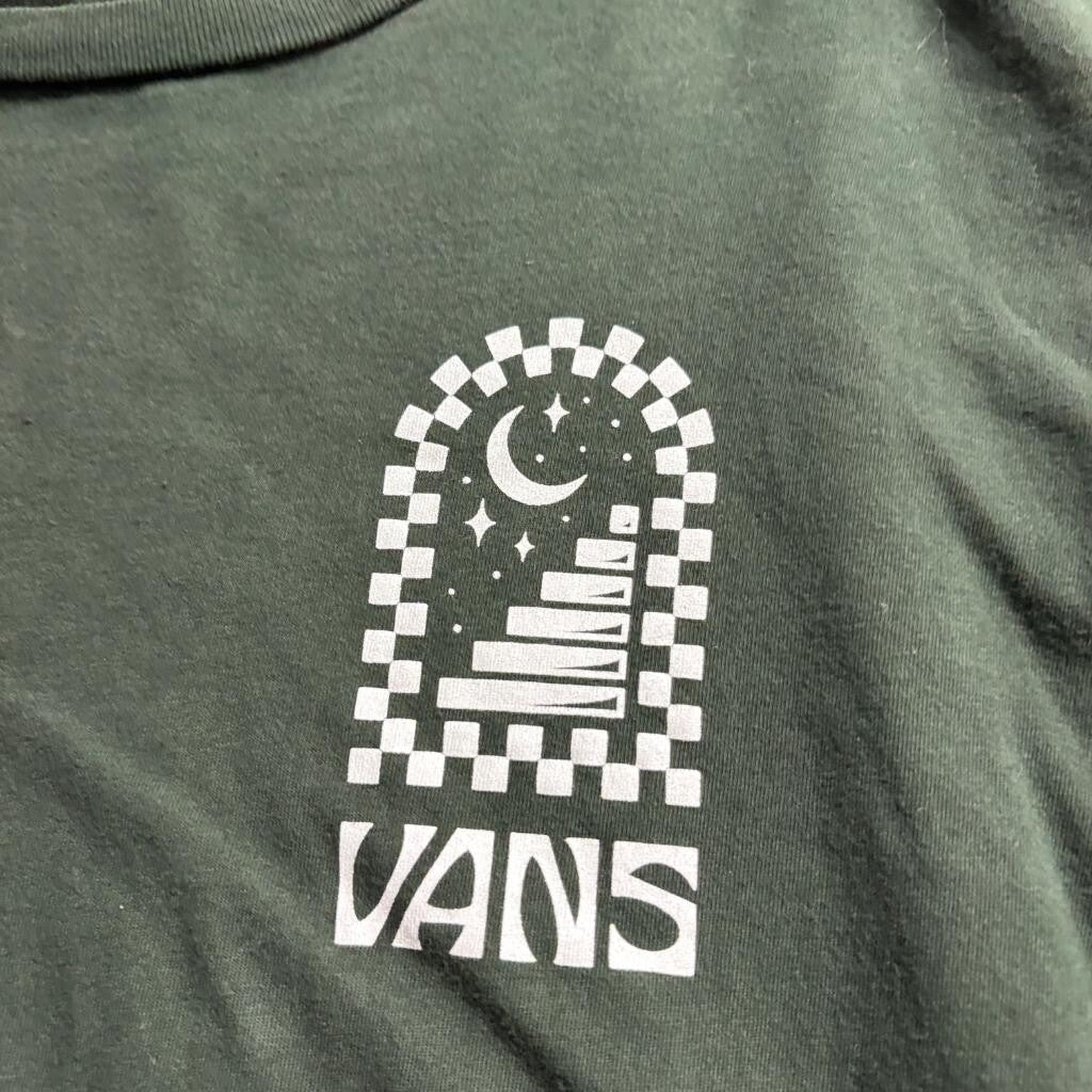 Vans Takin the High Road Long Sleeve Shirt Mens XL Green Graphic Skate T-Shirt