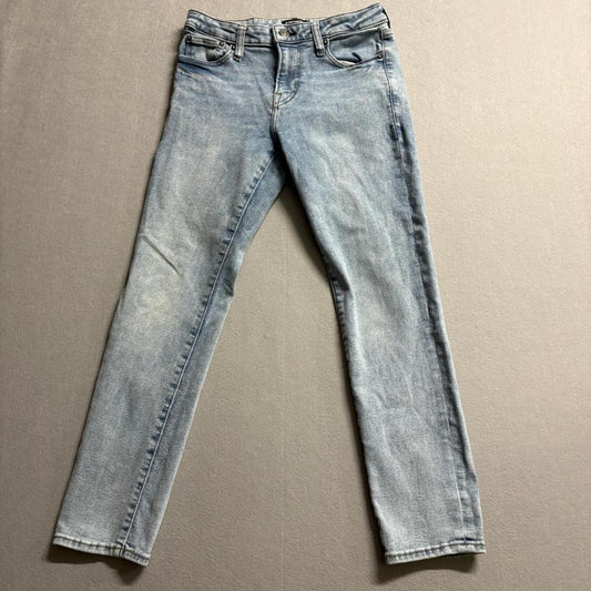 Express Slim Jeans Womens 29x30 Light Wash Blue Stretch Denim Mid Rise