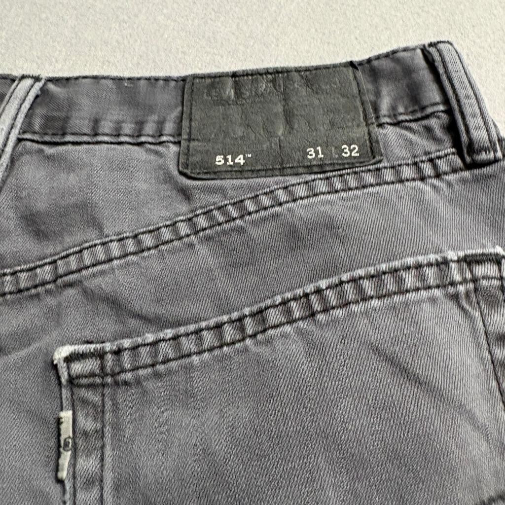 Levi's 514 Straight Fit Jeans Mens 31x32 Gray Denim Cotton Pants