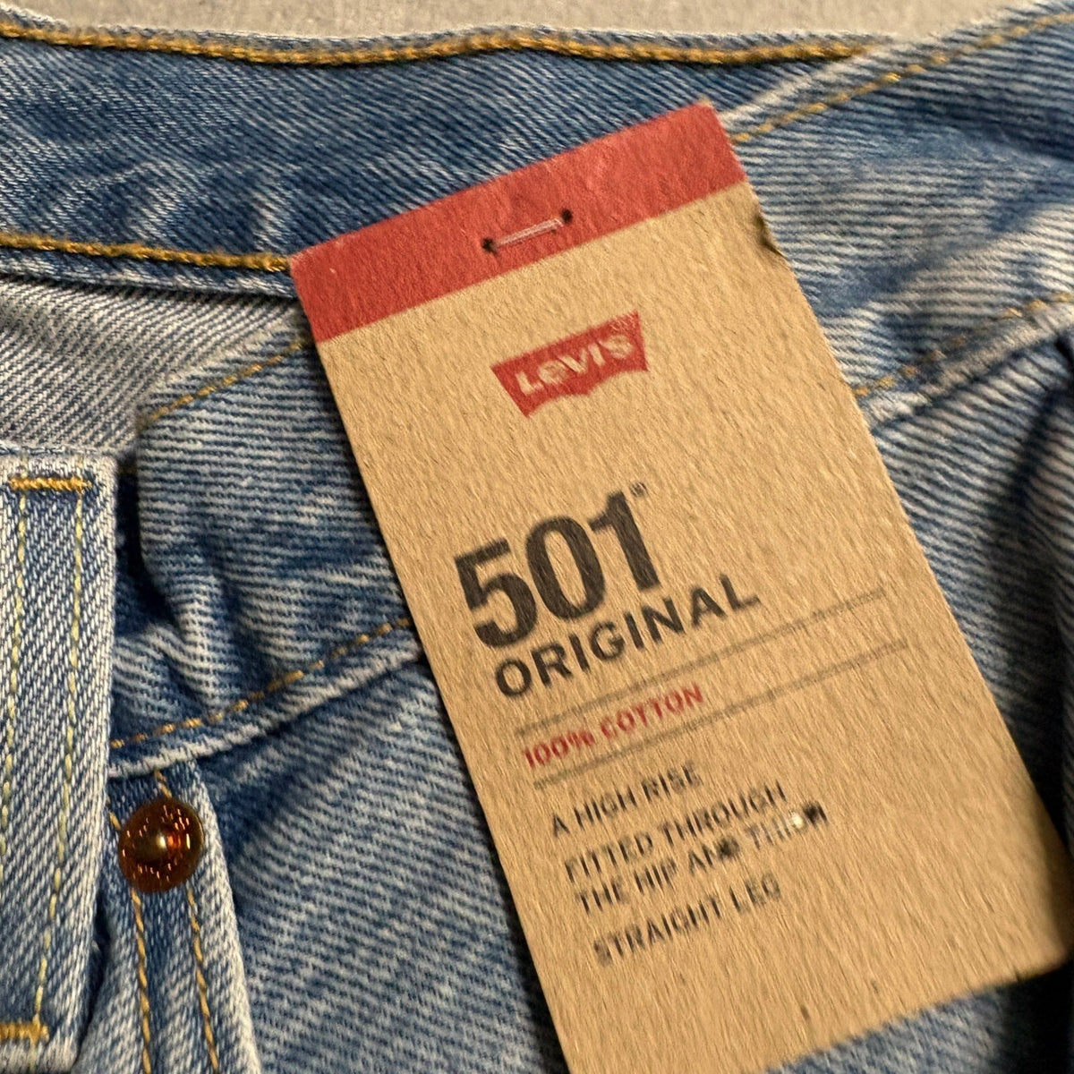 Levi's 501 Original High Rise Straight Leg Jeans Womens 24 x 30 Silver Stripe