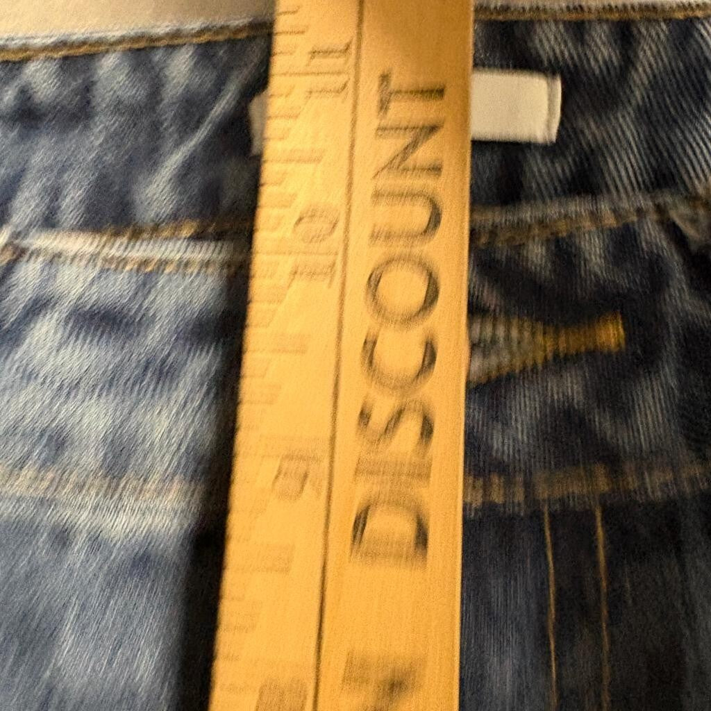 GB Girls Distressed High Rise Wide Leg Jeans Size 1 Blue Denim Raw Hem 100%