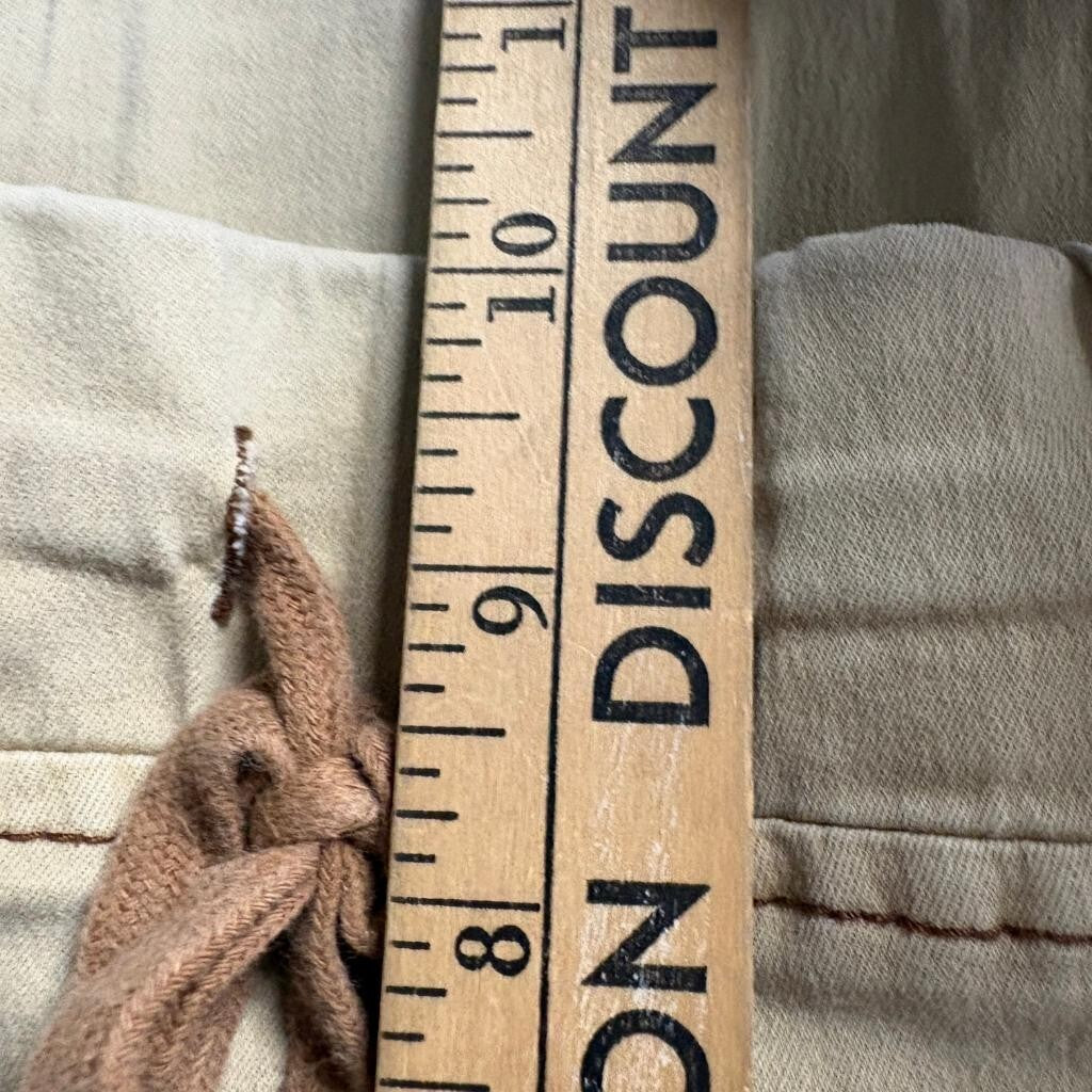 Unbranded Women Khaki Cargo Capri Pants Size M Drawstring Waist Utility Crop