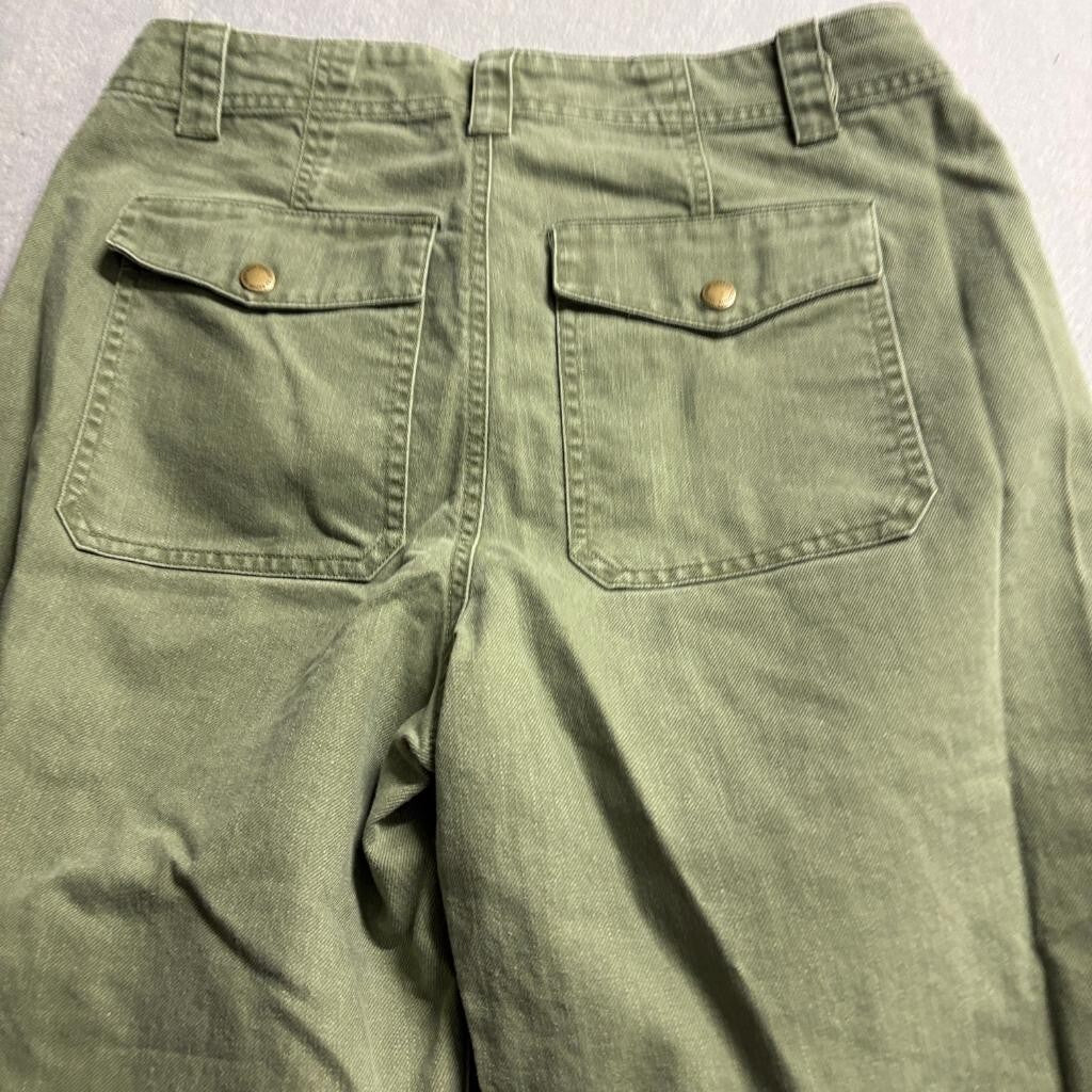 Universal Thread Wide Leg Utility Pants Womens Size 8 Green Cotton Lyocell Blend