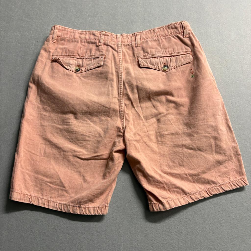 Scotch and Soda Amsterdam Fave Shorts Mens 32 Pink Cotton Linen Blend Chino