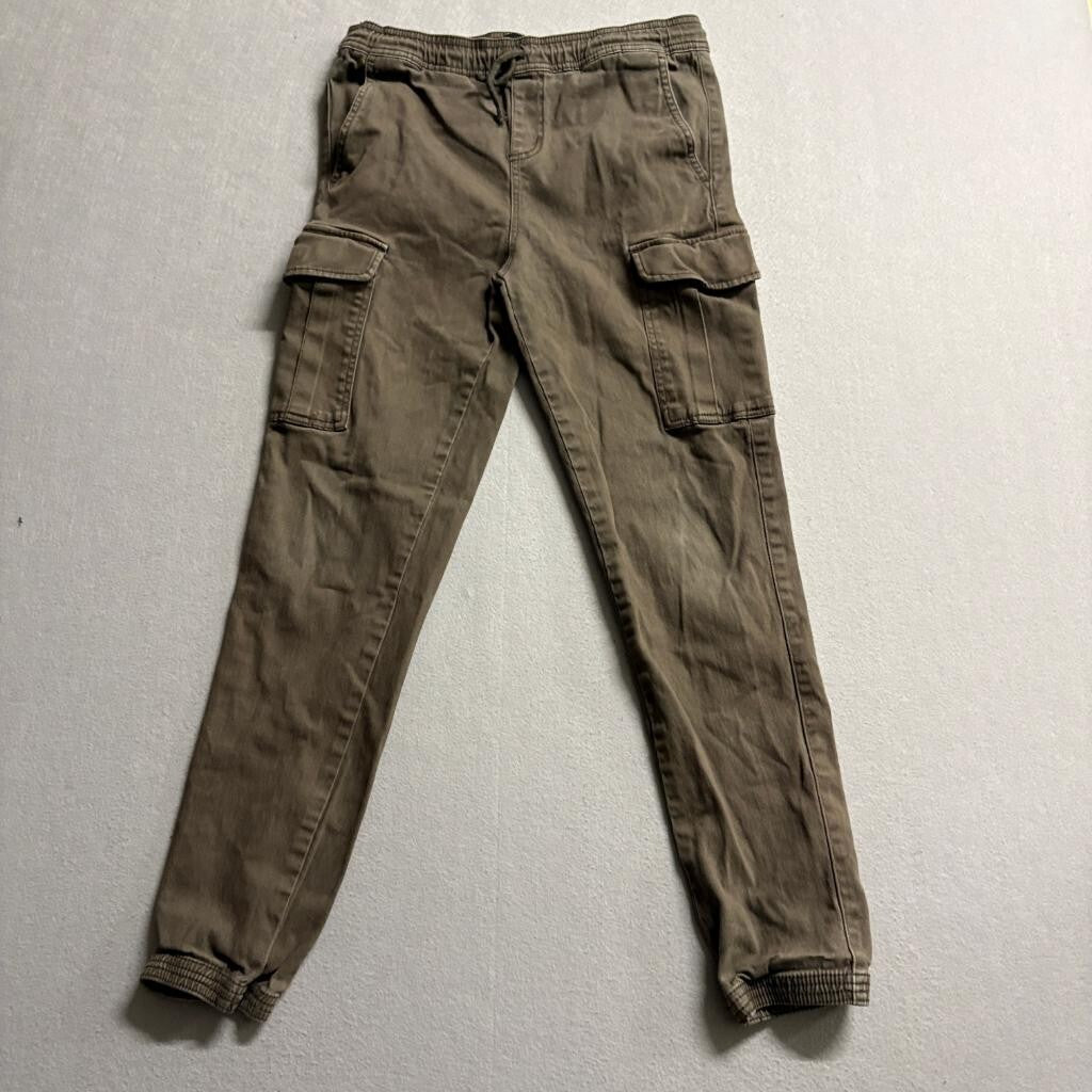 RSQ Cargo Jogger Pants Mens XL Brown Cotton Blend Stretch Elastic Waist Cuffed