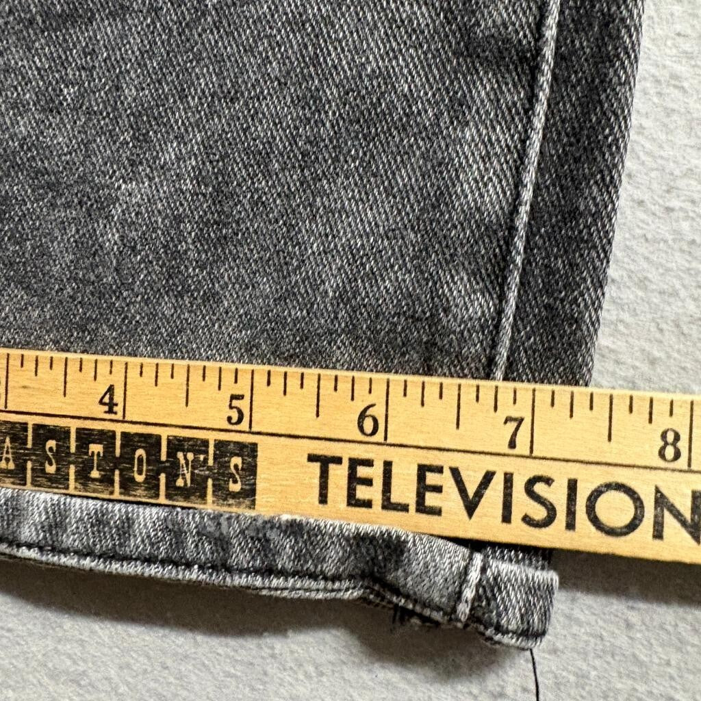 PacSun Dad Jean Womens 24 Gray Acid Wash Denim High Rise Straight Leg Side Slit