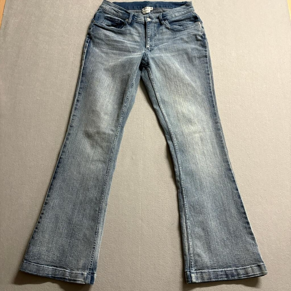 Venus Flare Jeans Womens 8S Blue Denim Stretch Mid Rise Bootcut Pants