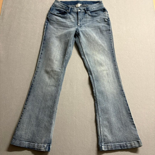 Venus Flare Jeans Womens 8S Blue Denim Stretch Mid Rise Bootcut Pants