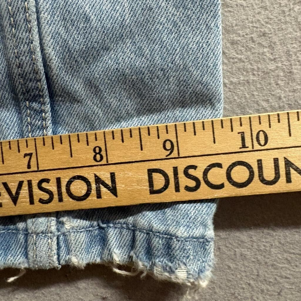 Hollister Low Rise Baggy Jeans Womens 00R W24 Light Wash Distressed Hem Denim