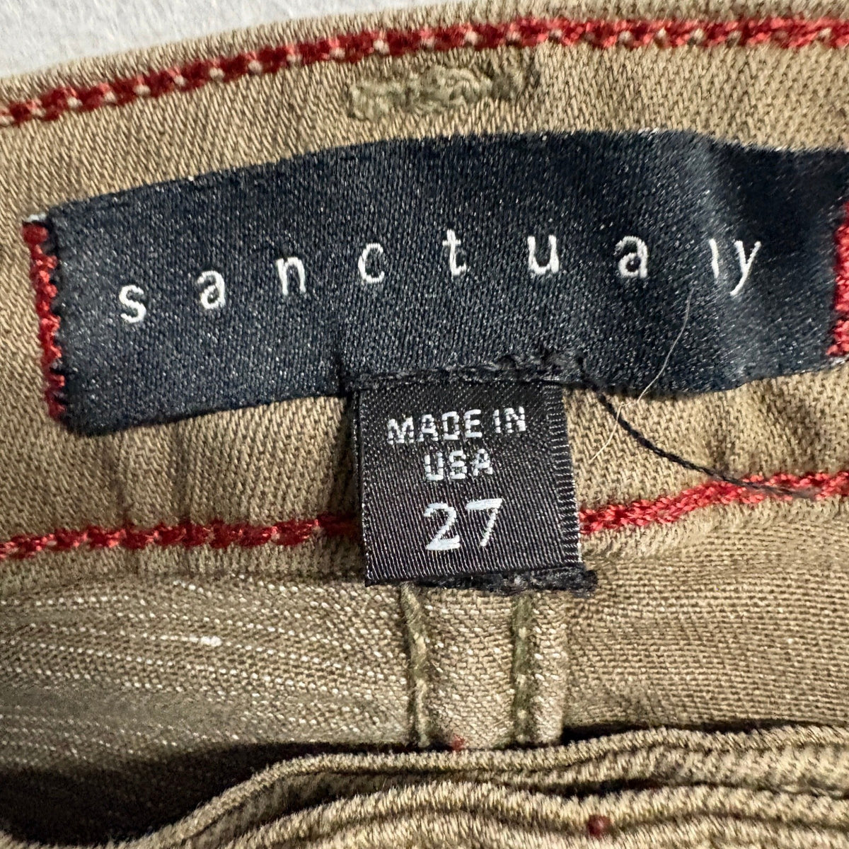 Sanctuary Skinny Cargo Pants Womens 27 Olive Green Utility Zipper Details