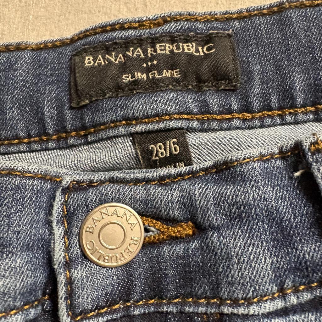 Banana Republic Slim Flare Jeans Womens 28/6 Blue Denim Stretch High Rise 29 In