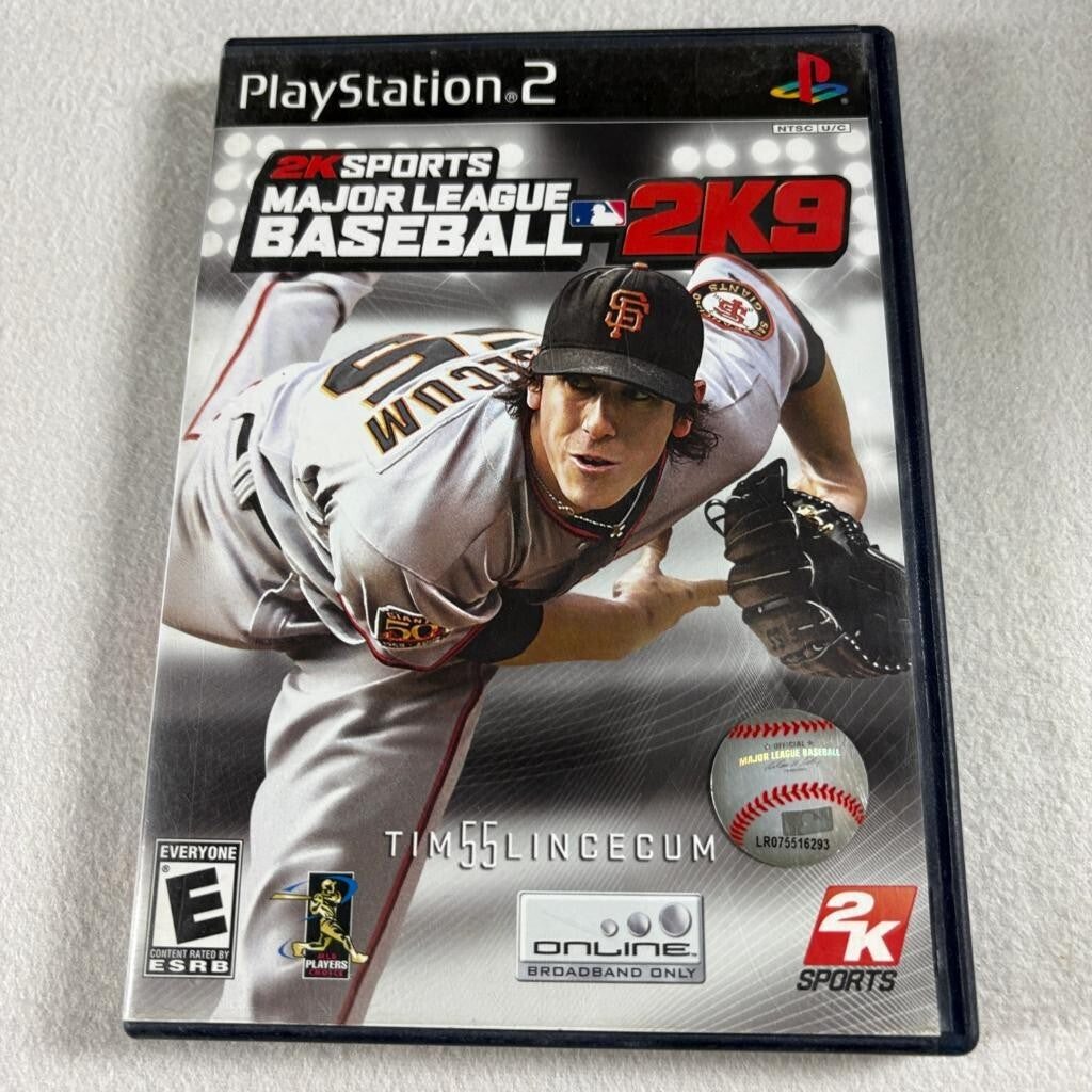 Major League Baseball 2K9 PS2 PlayStation 2 Complete CIB Tim Lincecum MLB 2K9