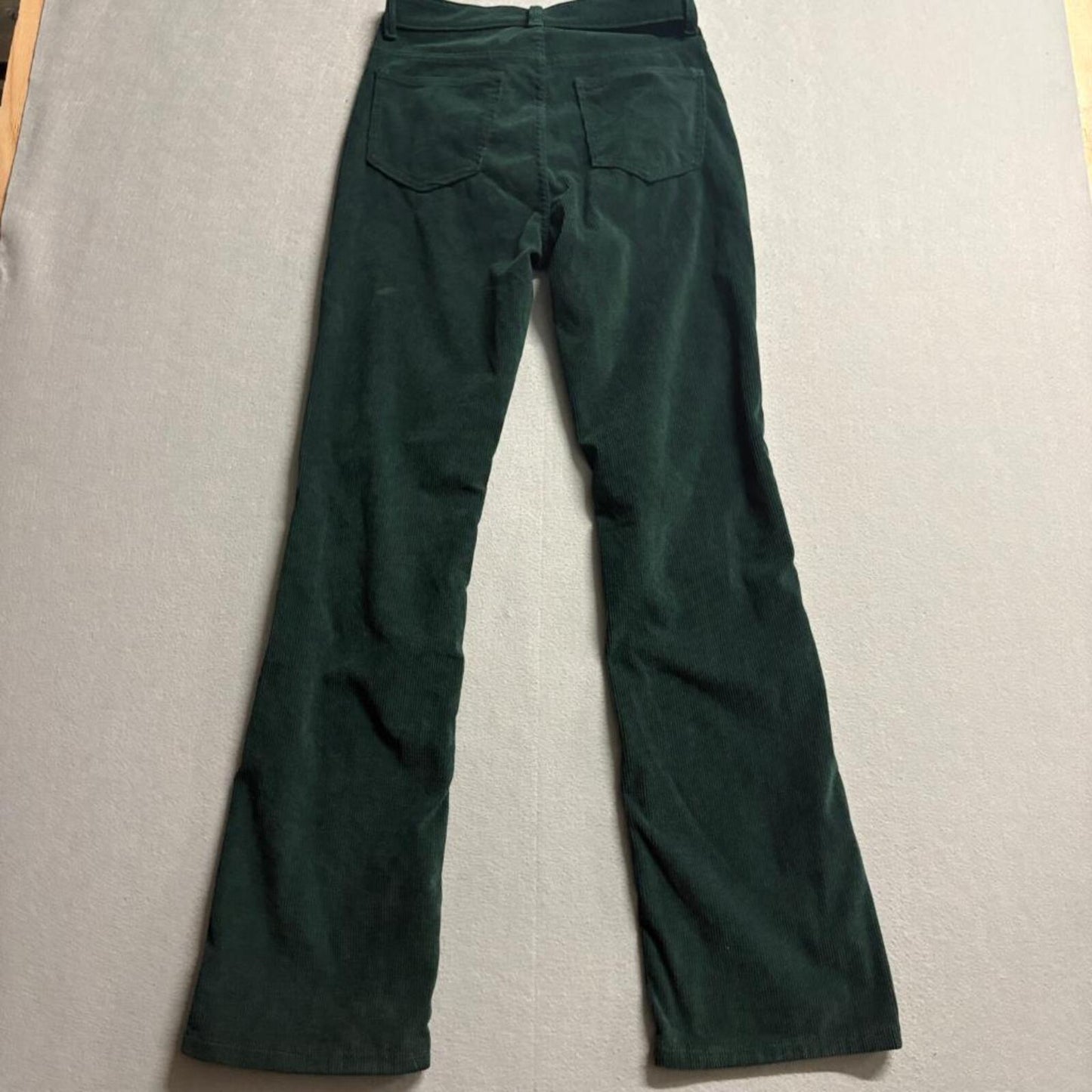 Shein Corduroy Pants Womens Small Green High Rise Straight Leg Stretch Casual