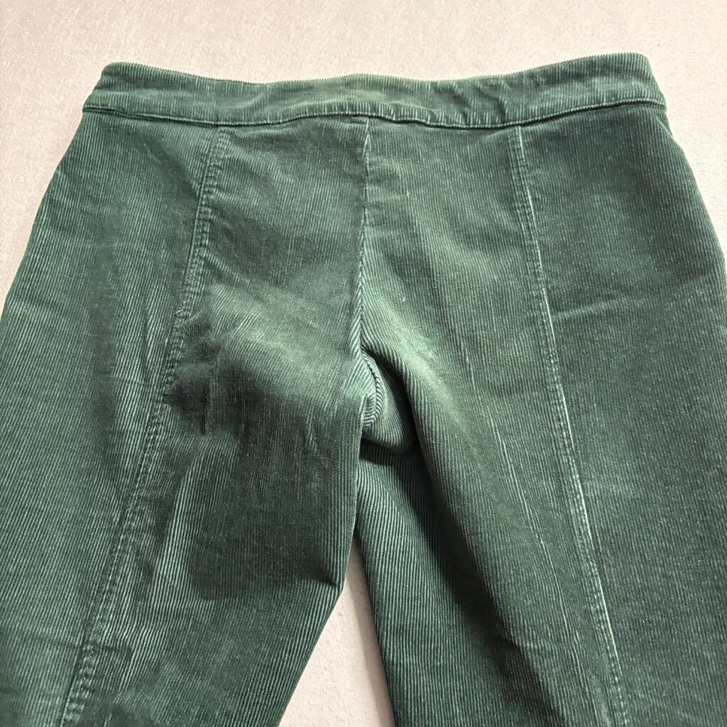 L.E.I. Corduroy Pants Womens 11 Green Flare Leg Low Rise Y2K Stretch Cord