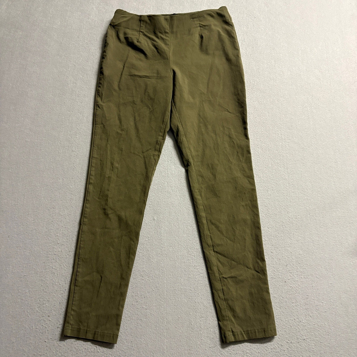 Calvin Klein Womens Pants Size 6 Olive Green Stretch Slim Fit Ankle Dress