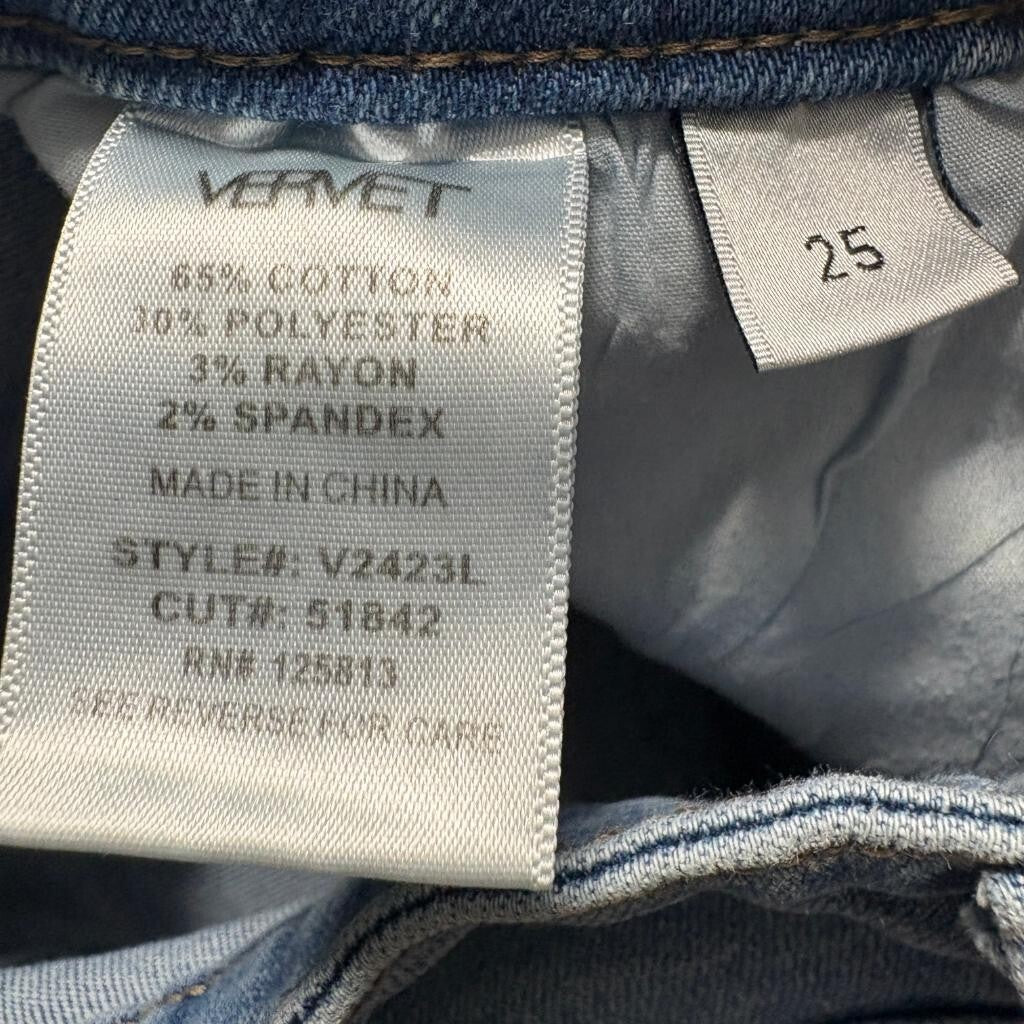 Vervet Los Angeles Skinny Jeans Womens Size 25 Blue Denim Stretch V2423L