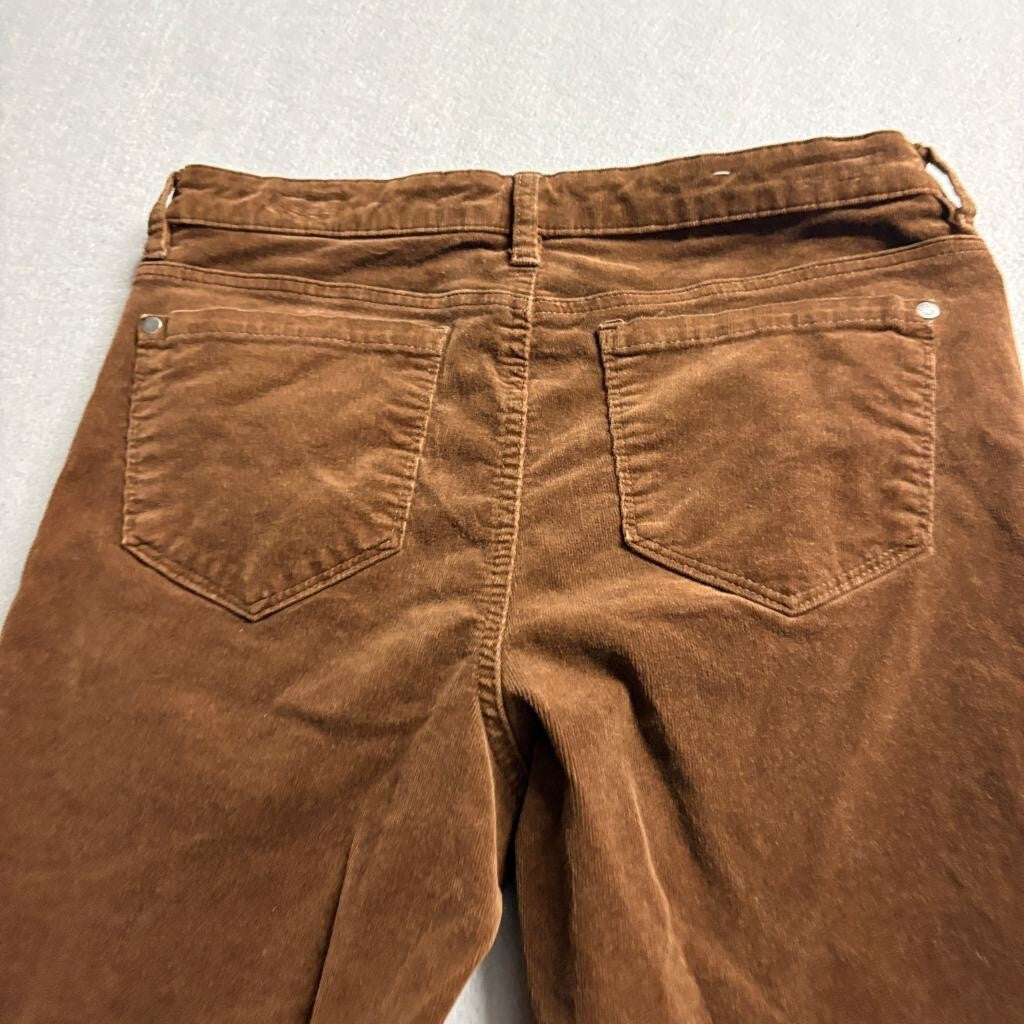 Well Worn Corduroy Pants Womens 10 Brown Stretch Straight Leg Mid Rise Casual