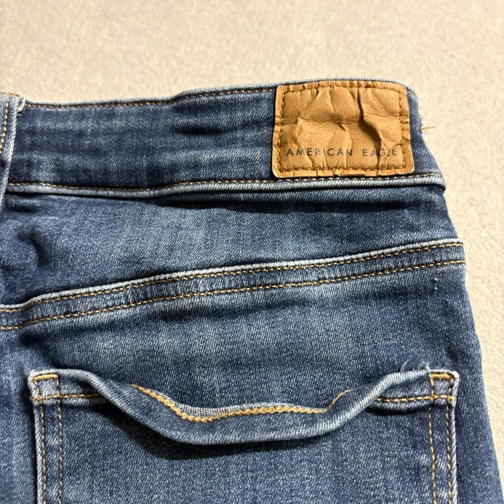 American Eagle Next Level Stretch Skinny Jeans Womens 6 Short Blue Denim