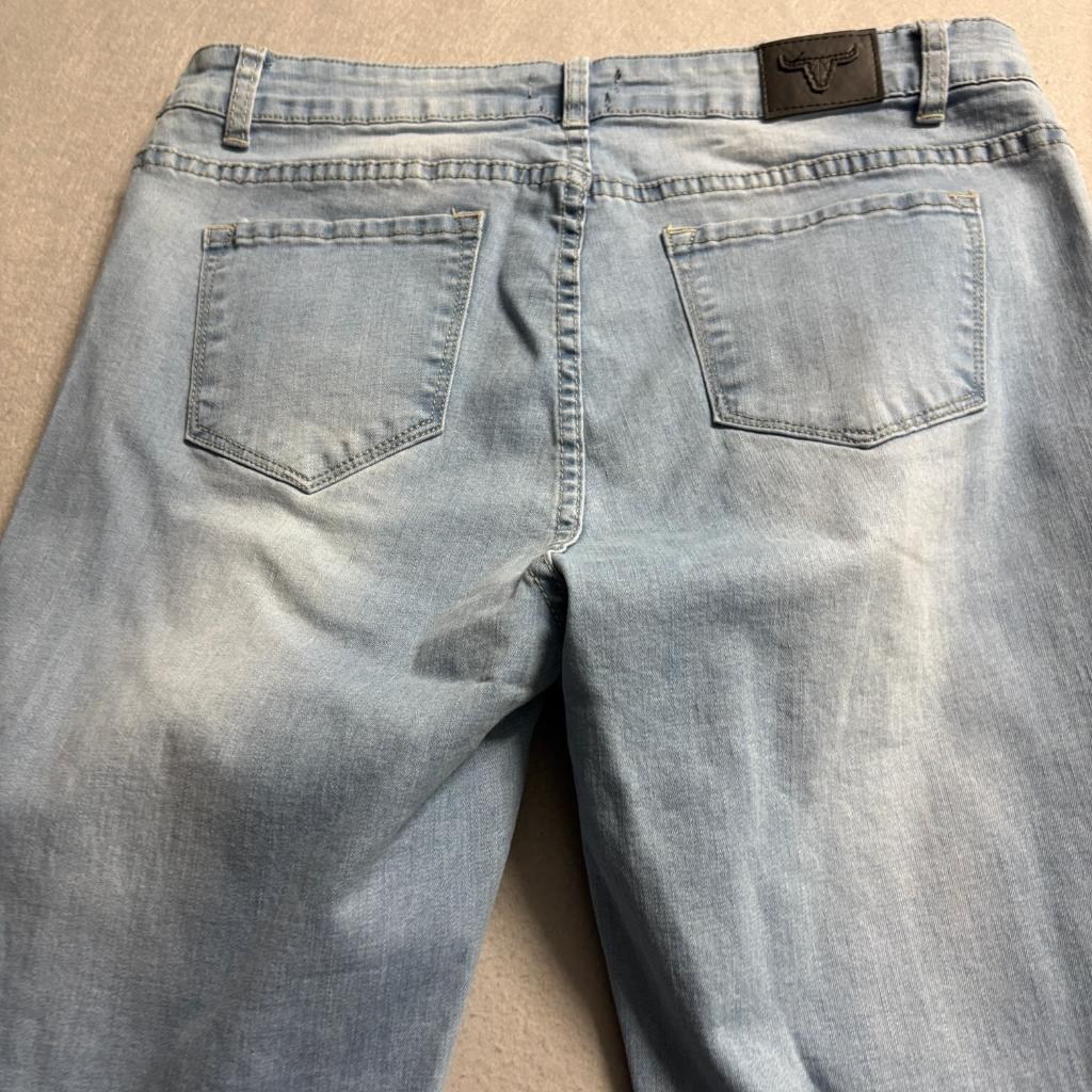 Lucky and Blessed L&B Serape Flare Jeans Womens 14 Light Wash Denim Bell Bottoms