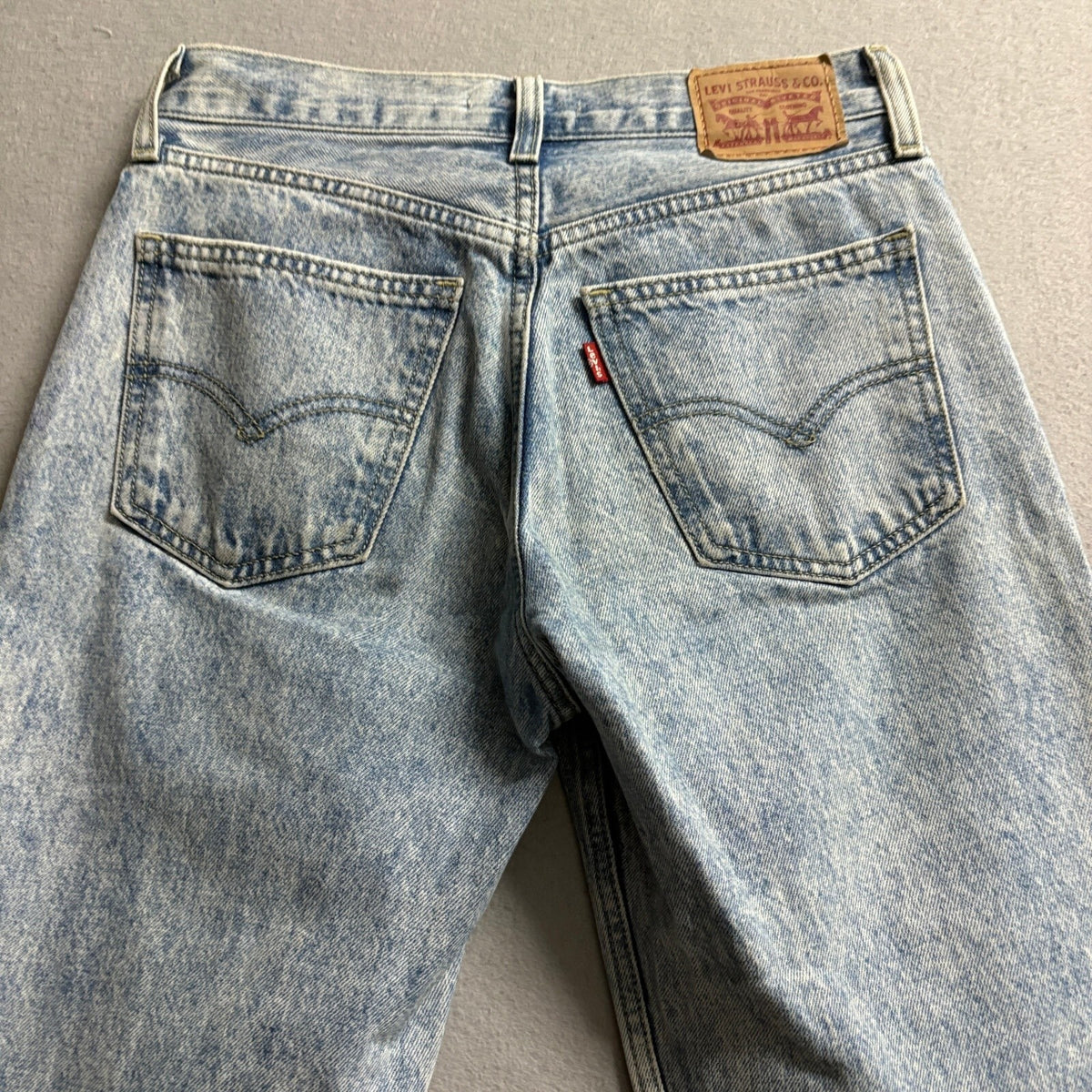 Levis Low Pro Straight Jeans Womens 24 Blue Acid Wash Denim Distressed