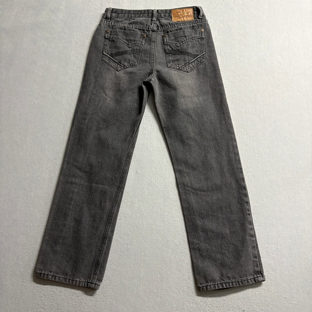 16 Revolution BB Jeans Womens 14/27 Gray Denim Straight Leg High Rise Stretch