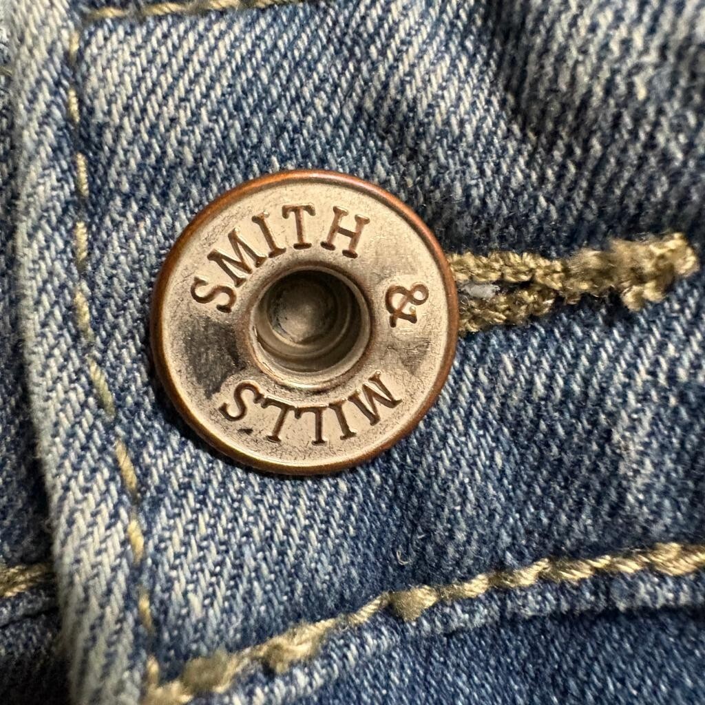 Smith & Mills Denim Mens 34x30 Slim Straight Jeans Light Wash Stretch Blue