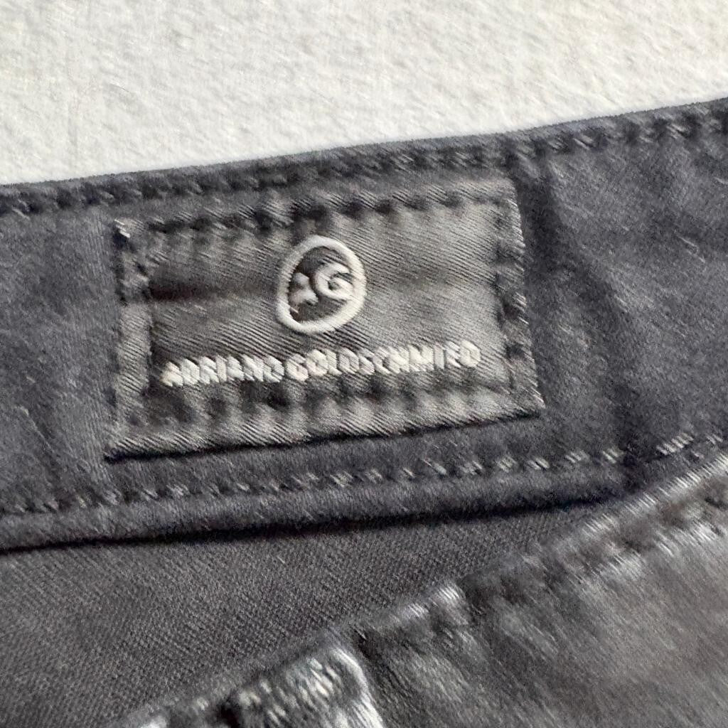 AG Adriano Goldschmied The Legging Ankle Jeans Womens 30R Black Coated Skinny
