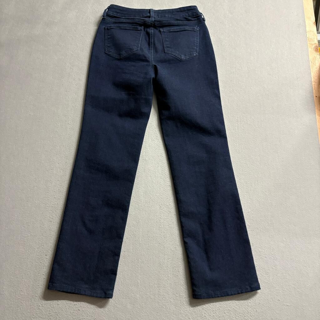 NYDJ Marilyn Straight Leg Jeans Womens Size 4 Dark Blue Wash Lift Tuck Denim