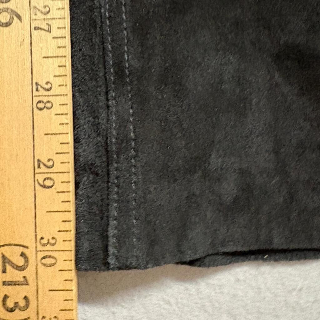 Brandon Thomas Black Suede Leather Pants Womens Size 12 Straight Leg Lined