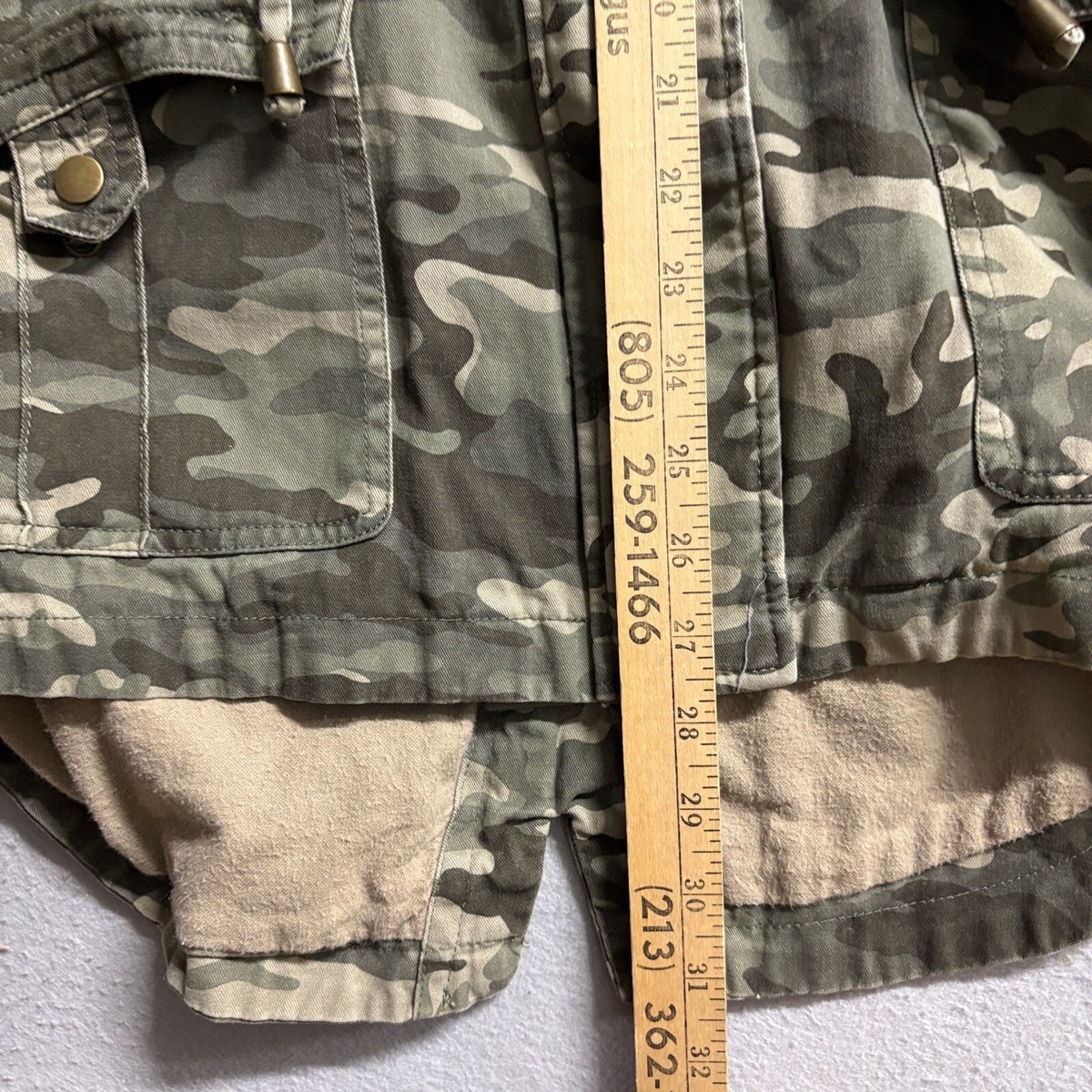 Faded Glory Camo Utility Jacket Womens XL Green Camouflage Hooded Parka Coat
