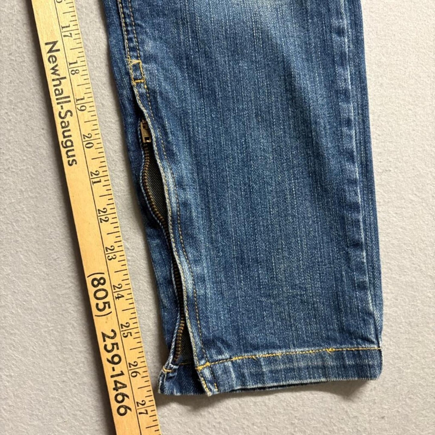 Fornarina Mia Jeans Womens 31 Blue Denim Low Rise Skinny Ankle Zip Stretch Italy