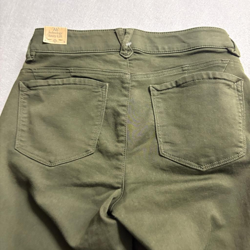 Democracy Ab Technology Straight Leg Pants Womens 4 Olive Green Slimming Mold