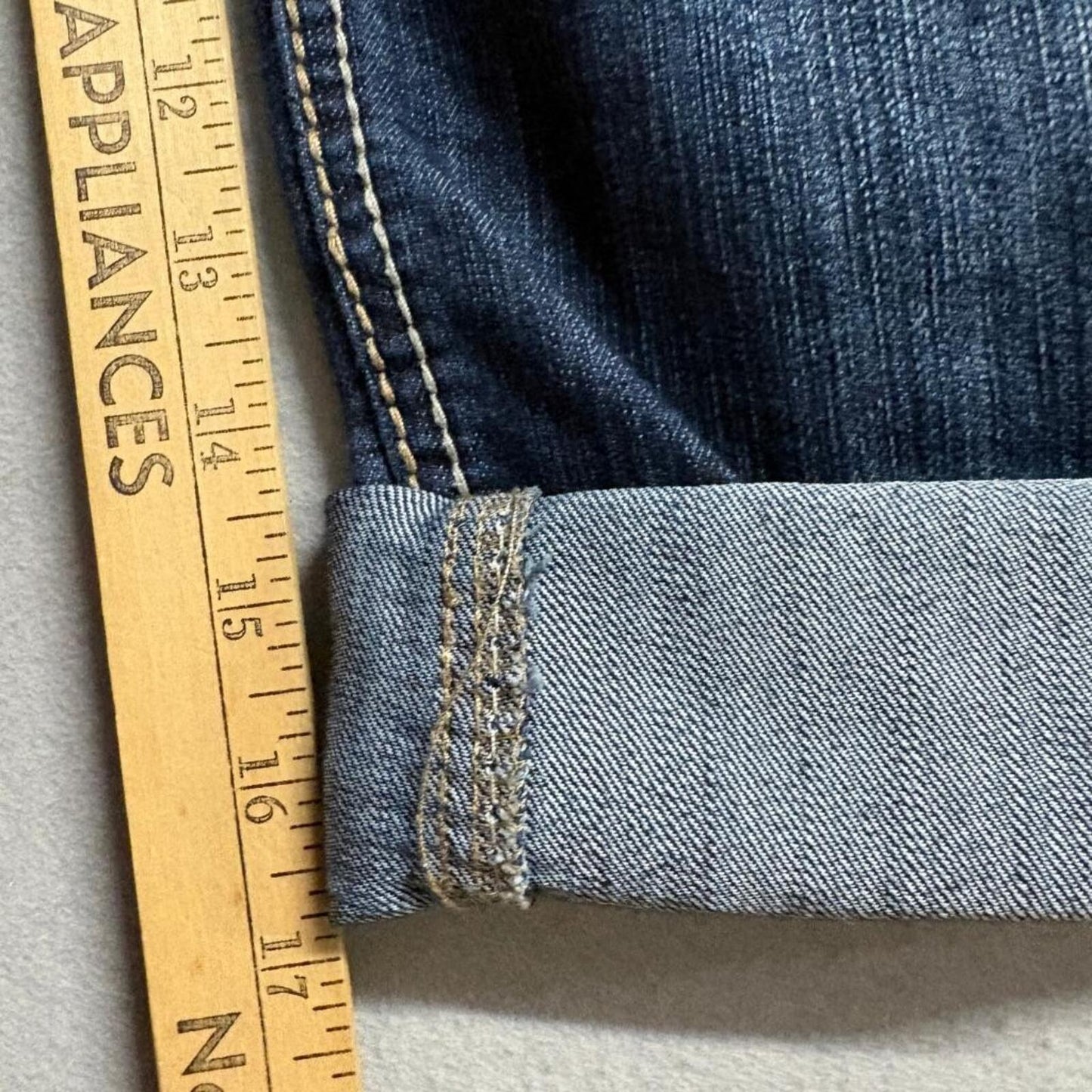 Hydraulic Jeans Womens Size 0 Blue Denim Capri Cropped Thick Stitch Y2K