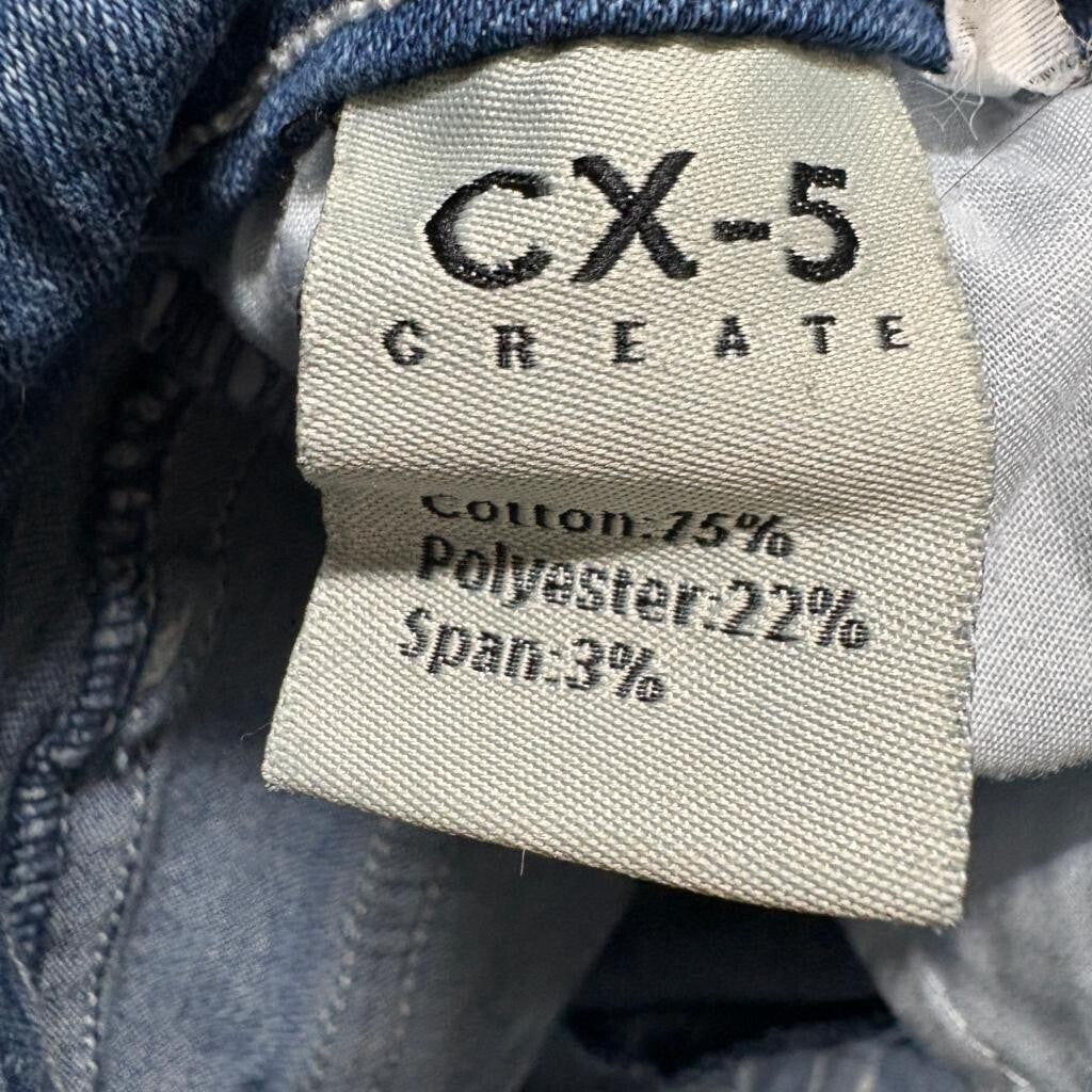 CX-5 Create Distressed Skinny Jeans Womens Size 11 Blue Denim Flap Pocket
