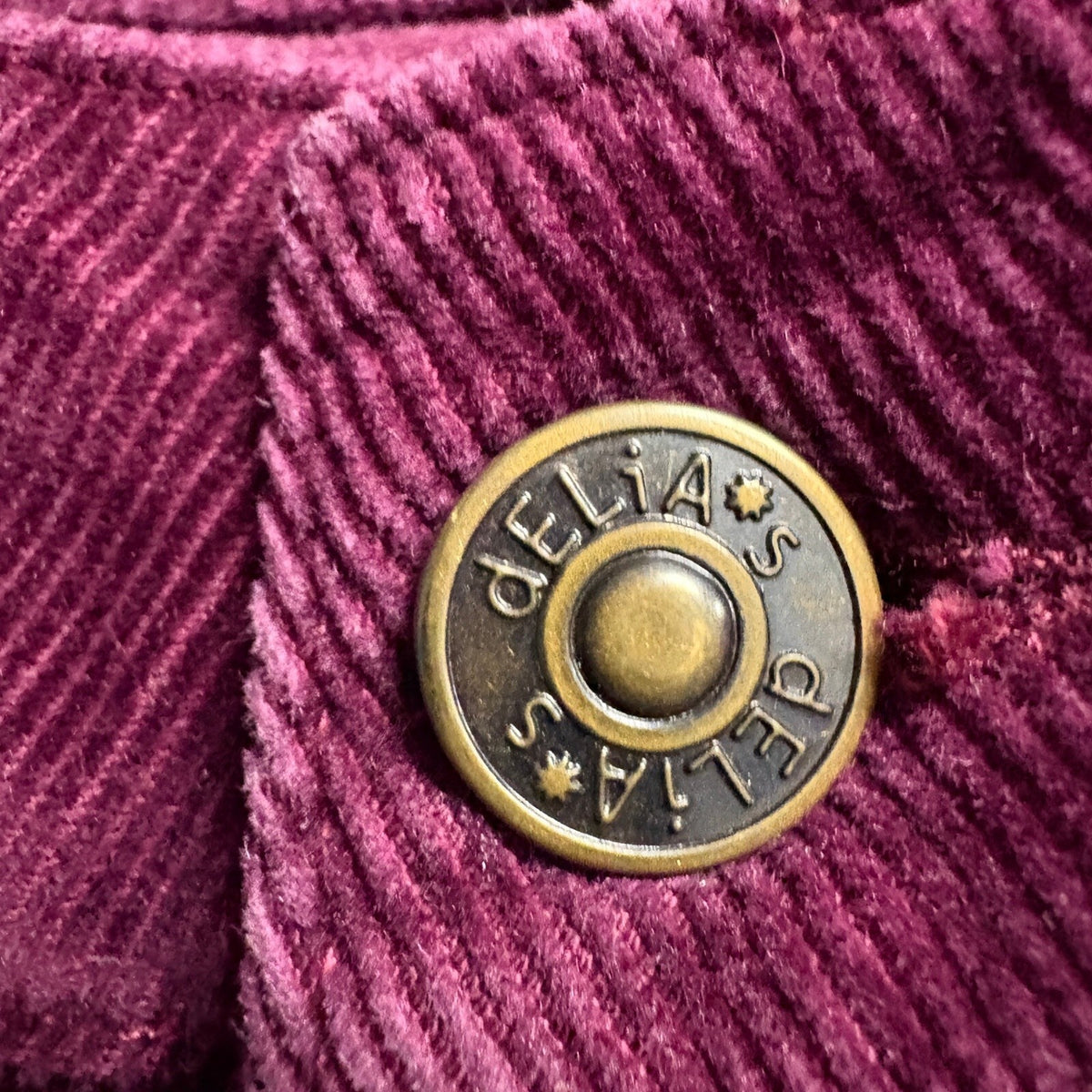 dELiA*s Womens Corduroy Pants Size 3/4 R Burgundy Purple Taylor Slim Straight