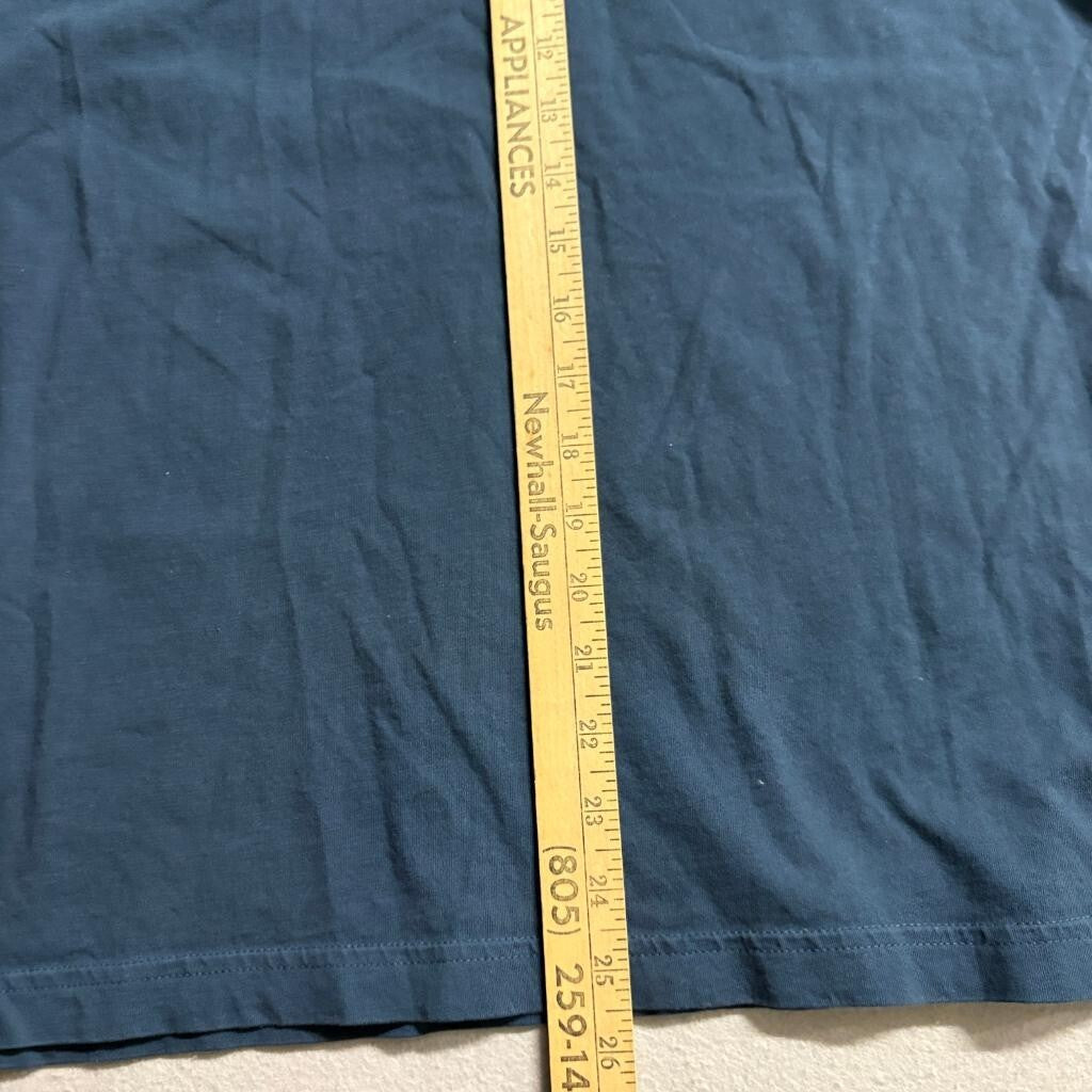 Puma T-Shirt Mens Medium Blue Black Orange Colorblock Graphic Logo Tee