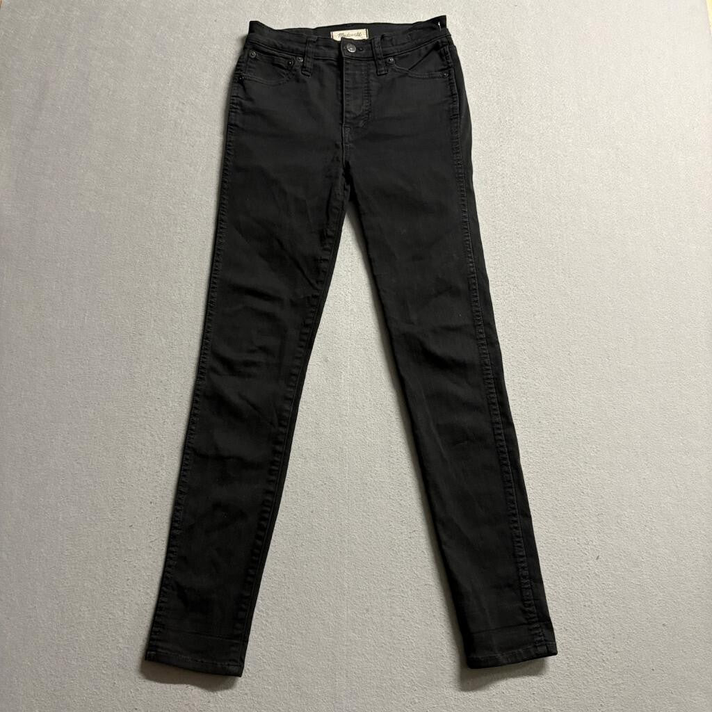 Madewell 10 High Riser Skinny Skinny Jeans Womens 25 Black Stretch Denim