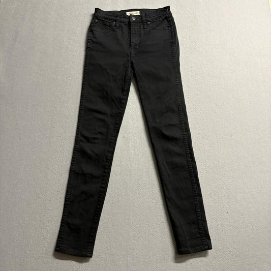 Madewell 10 High Riser Skinny Skinny Jeans Womens 25 Black Stretch Denim