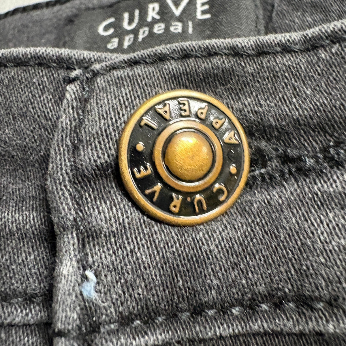 Curve Appeal Womens High Rise Essential Skinny Jeans Size 2/26 Black Denim