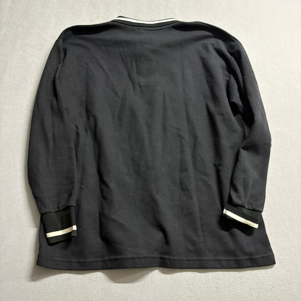 Vintage Nike Long Sleeve Polo Shirt Mens XL Black White Embroidered Logo USA