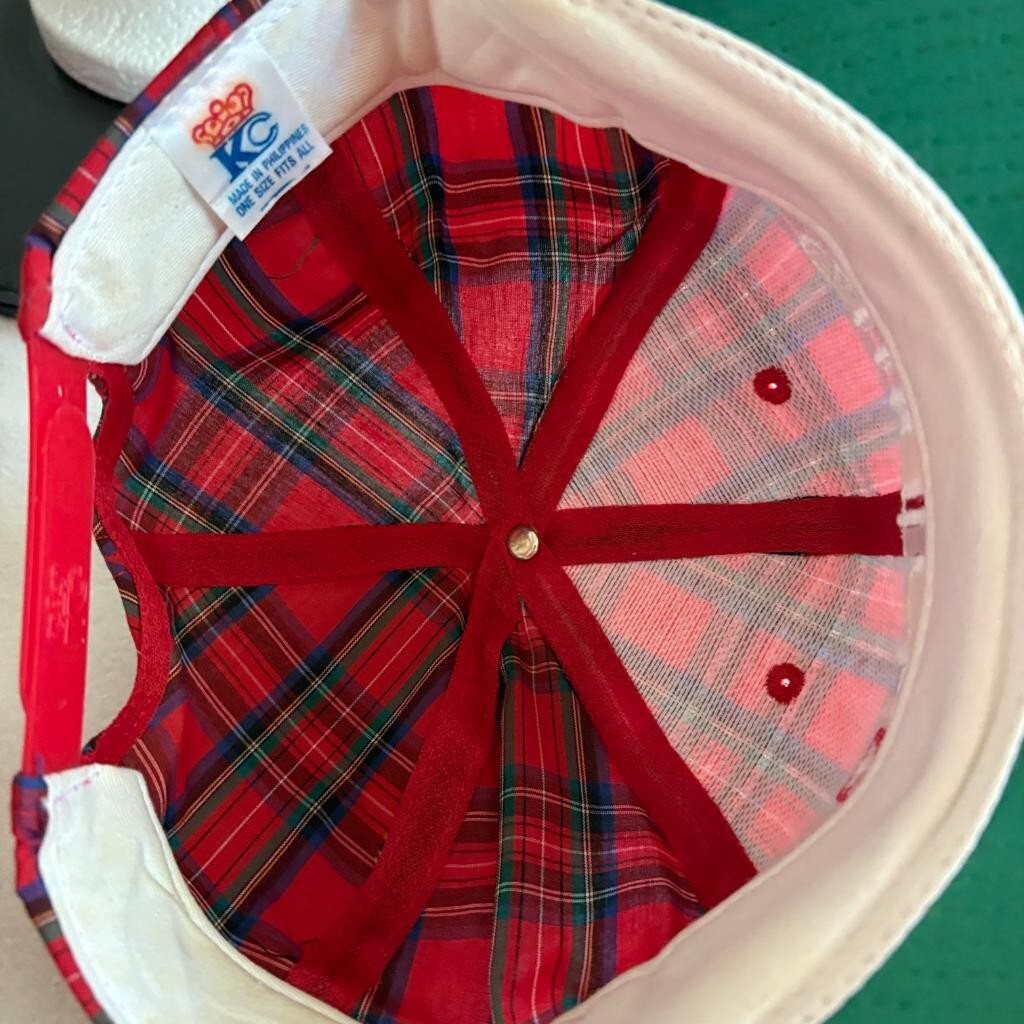 Vintage Swatch Watch Plaid Snapback Hat Mens Red Tartan KC Caps Made in Phils