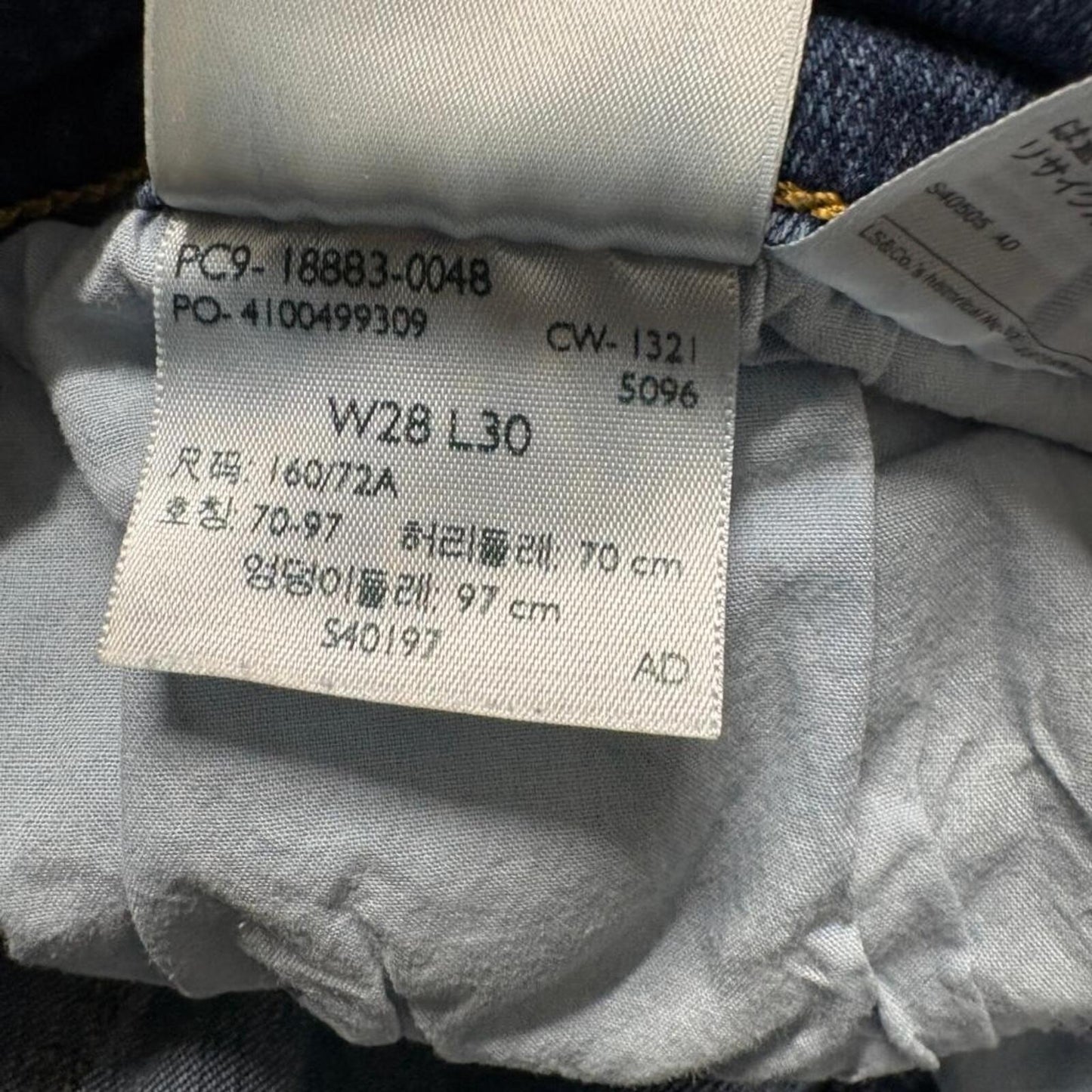 Levi's 724 High Rise Straight Jeans Womens 28 Raw Hem Blue Denim Stretch