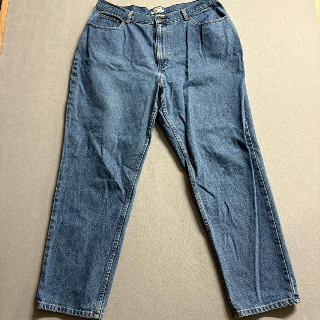 LL Bean Original Fit Relaxed Jeans Womens 18W Reg Blue Denim High Rise Cotton