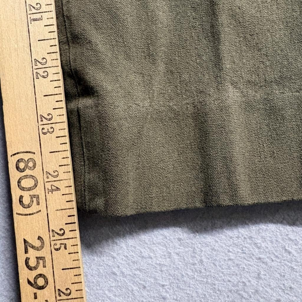 Banana Republic Sloan Curvy Fit Pants Womens 10 Olive Green Ankle Crop Stretch