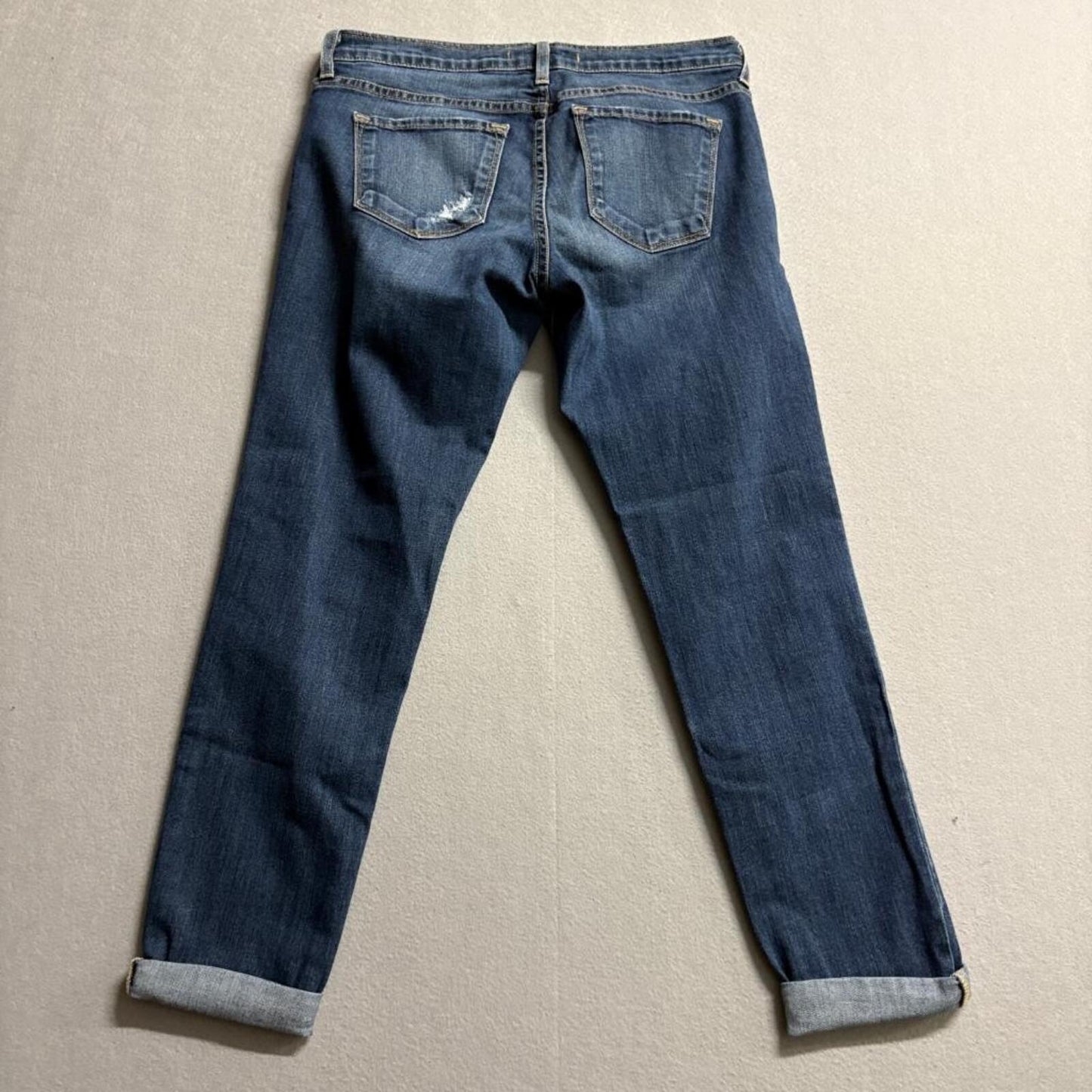 Flying Monkey Platinum Distressed Boyfriend Jeans Womens Size 27 Blue Denim USA