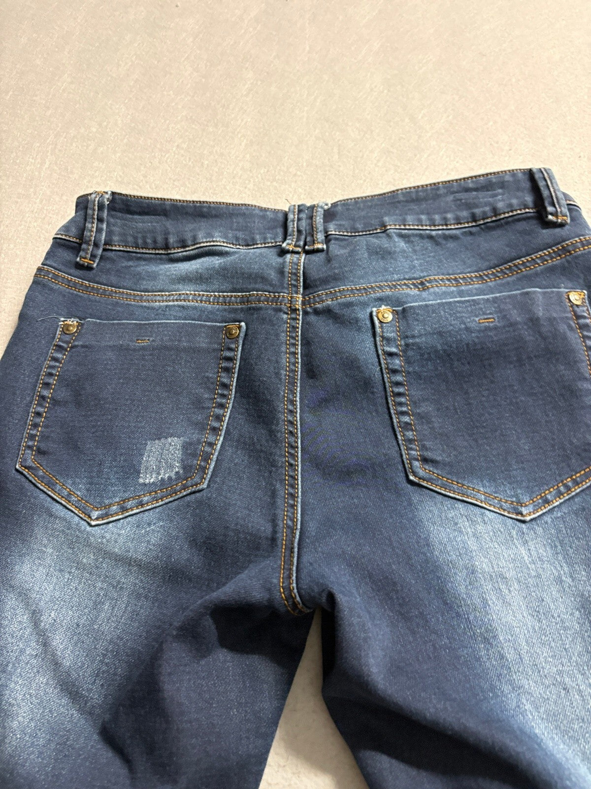 Angel Kiss Jeans Womens Size 9 Blue Skinny Stretch Distressed Ankle Dark Wash