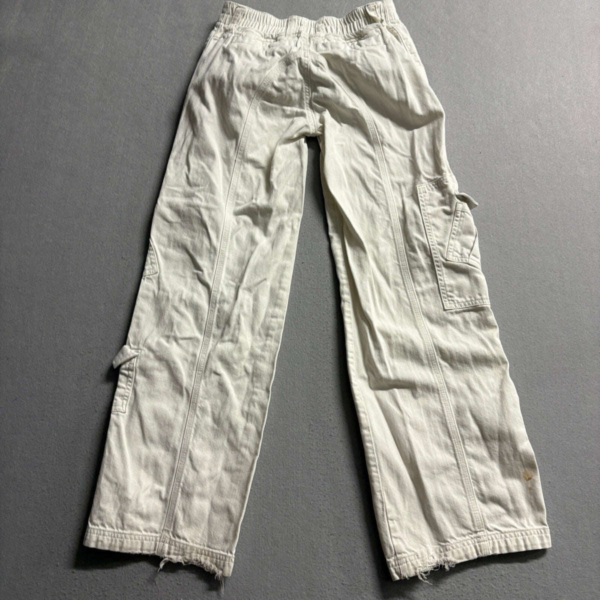 BDG Urban Outfitters V2K Cargo Pants Womens 24 Cream Off White Elastic Waist
