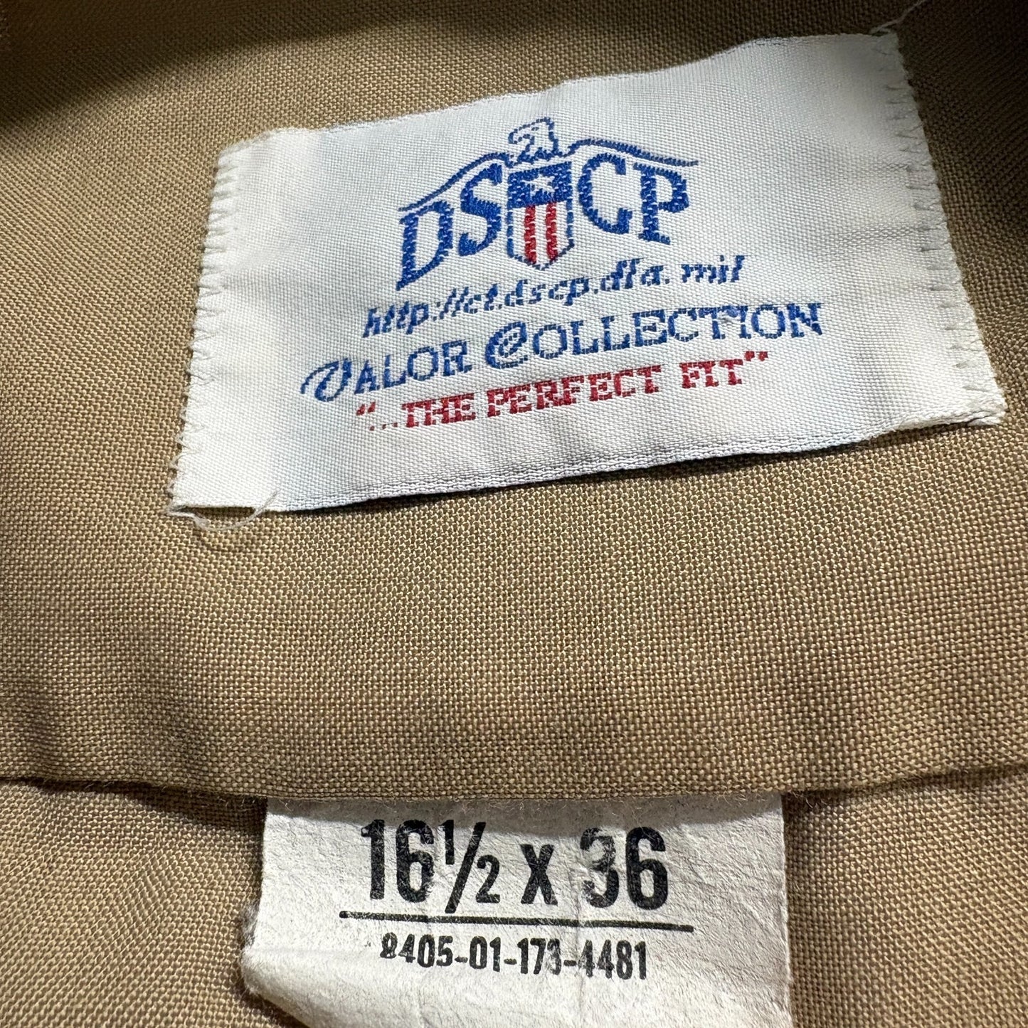 DSCP Valor Collection Uniform Shirt 16.5x36 Fits Like M Khaki Military USA