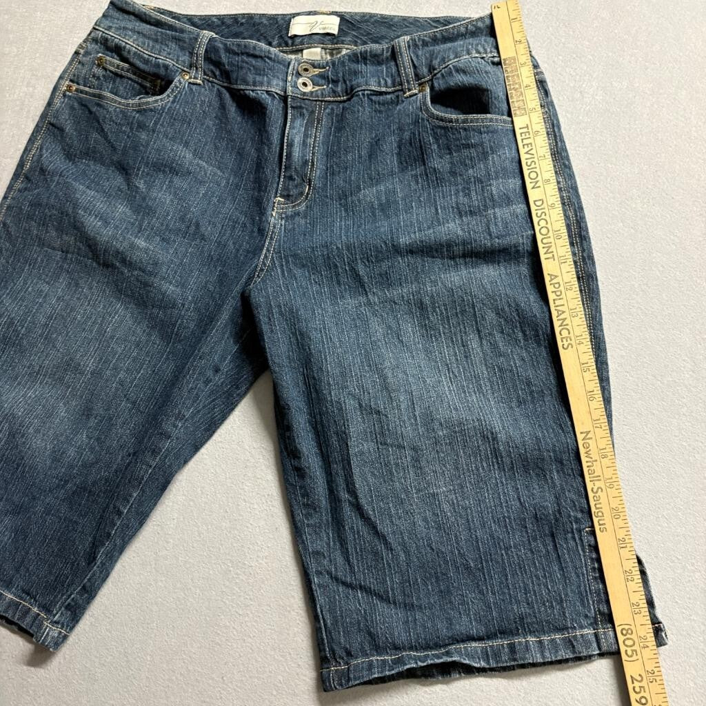 Venezia Denim Bermuda Shorts Womens Plus Size 18 Blue Stretch Cotton Jean Shorts