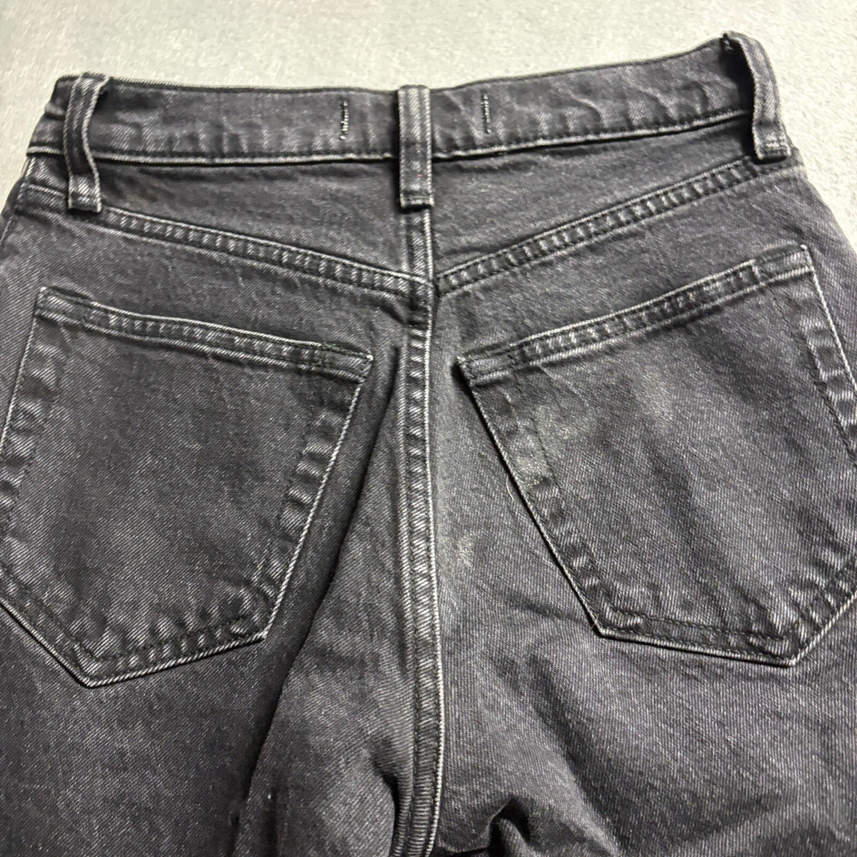 Abercrombie & Fitch 90s Straight Ultra High Rise Faux Leather Denim Jeans 24